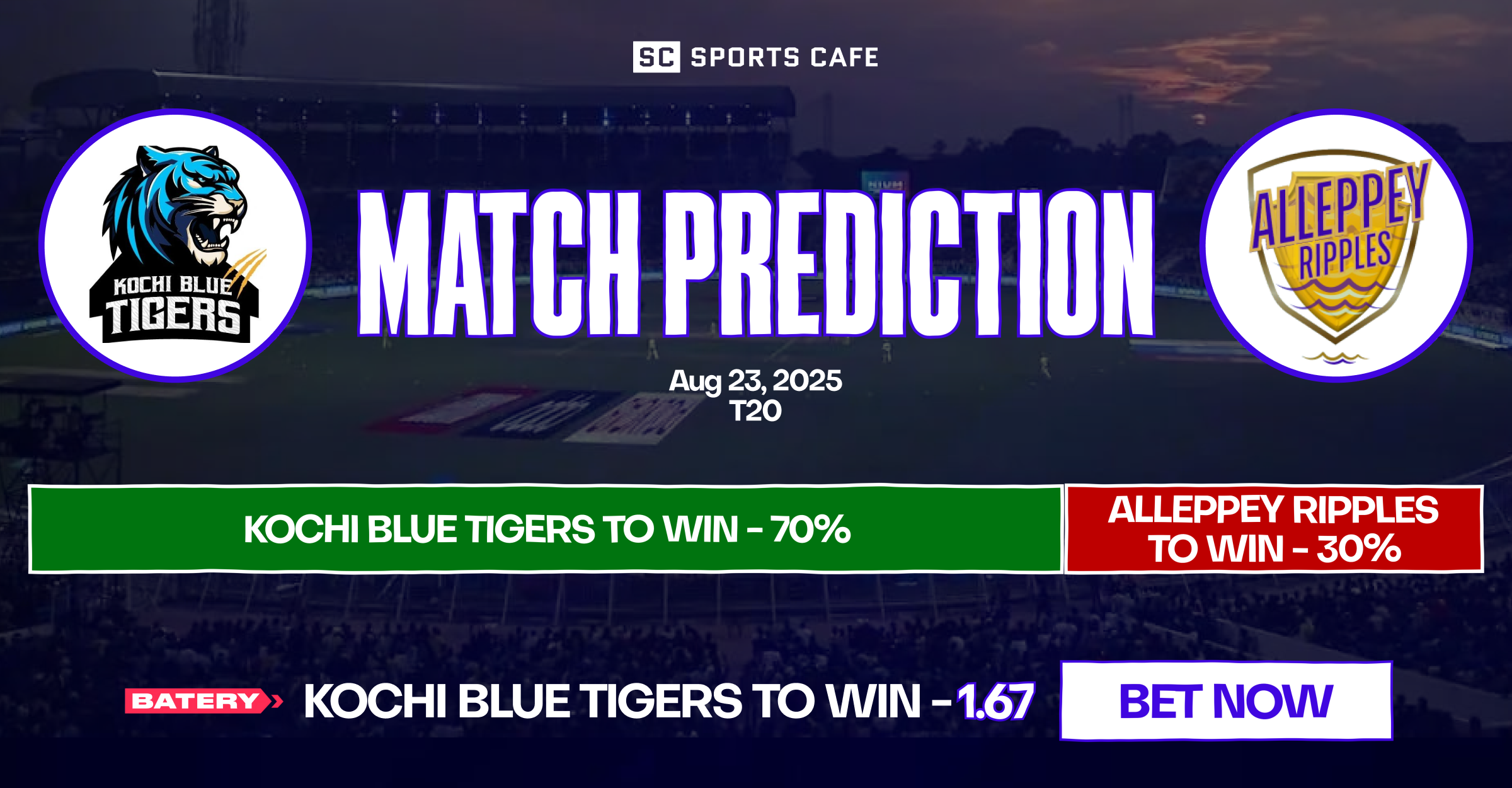 Kochi Blue Tigers vs Alleppey Ripples